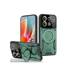 Xiaomi Redmi Note 13 Pro 5G Kılıf Joy Lens Standlı Kapak - Koyu Yeşil