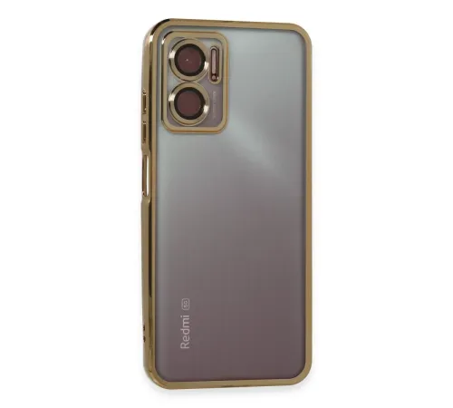 Xiaomi Redmi Note 11E Kılıf Lensli Silikon - Gold