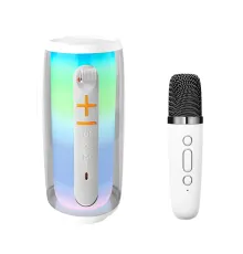 Pluse 6 Mikrofonlu RGB Kablosuz Hoparlör - Beyaz