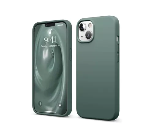 Apple iPhone 14 Kılıf First Silikon - Koyu Yeşil