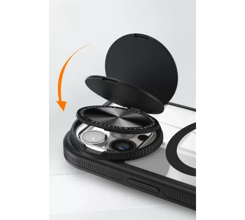Apple iPhone 14 Pro Max Kılıf Teleskop Lens Magsafe Silikon Kapak - Siyah