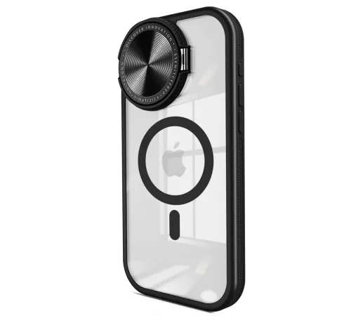 Apple iPhone 15 Pro Kılıf Teleskop Lens Magsafe Silikon Kapak - Siyah