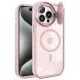 Apple iPhone 15 Pro Kılıf Teleskop Lens Magsafe Silikon Kapak - Pembe