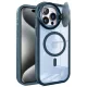Apple iPhone 15 Pro Max Kılıf Teleskop Lens Magsafe Silikon Kapak - Lacivert
