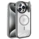 Apple iPhone 15 Pro Max Kılıf Teleskop Lens Magsafe Silikon Kapak - Titan Gri