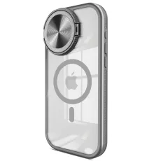 Apple iPhone 15 Pro Max Kılıf Teleskop Lens Magsafe Silikon Kapak - Titan Gri