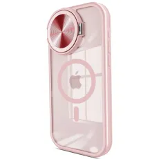Apple iPhone 15 Pro Max Kılıf Teleskop Lens Magsafe Silikon Kapak - Pembe