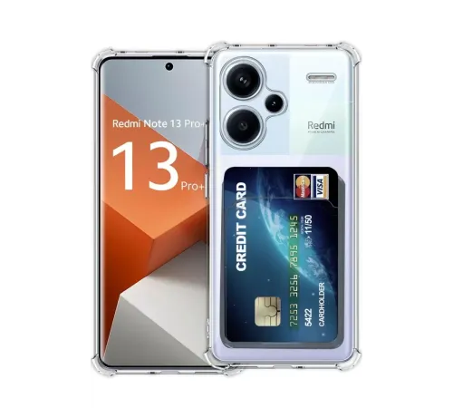 Xiaomi Redmi Note 13 Pro Plus Kılıf Kart Şeffaf Silikon - Şeffaf