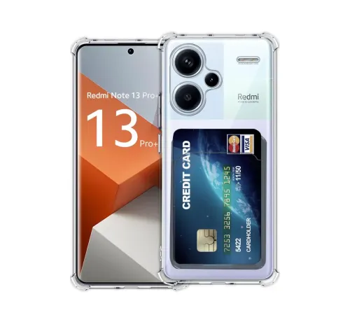 Xiaomi Redmi Note 13 Pro Plus Kılıf Kart Şeffaf Silikon - Şeffaf