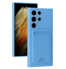 Samsung Galaxy S24 Ultra Kılıf Kelvin Kartvizitli Silikon - Mavi