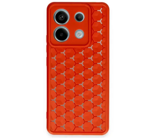 Xiaomi Redmi Note 13 Pro 5G Kılıf Petek Silikon Kapak - Kırmızı