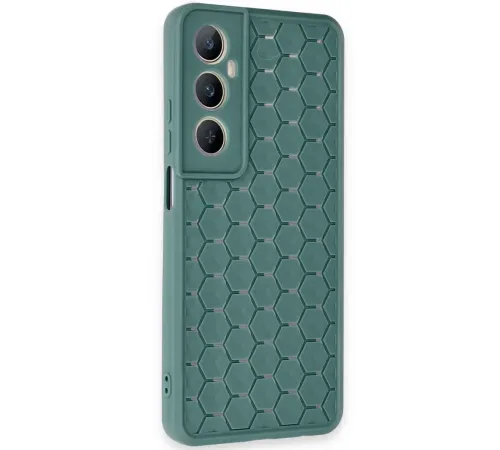 Realme C65 Kılıf Petek Silikon Kapak - Koyu Yeşil