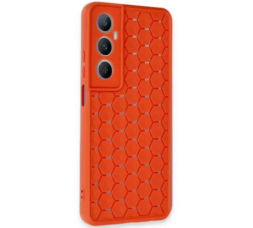 Realme C65 Kılıf Petek Silikon Kapak - Kırmızı