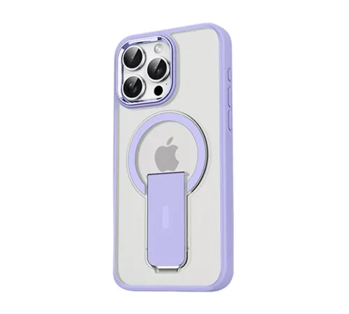 Apple iPhone 15 Pro Tork Magsafe Standlı Kapak - Lila