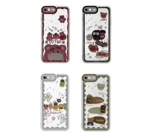 Apple iPhone 7 Kılıf Sweet Desenli Silikon Kapak - Pembe
