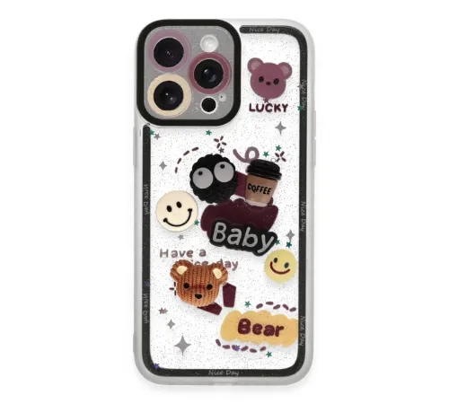 Apple iPhone 14 Pro Max Kılıf Sweet Desenli Silikon Kapak - Sarı