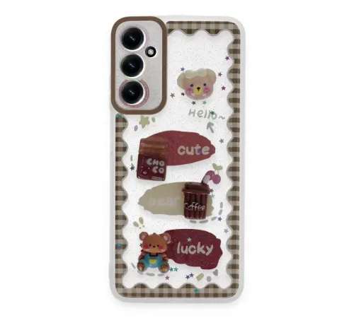 Samsung Galaxy A15 4G Kılıf Sweet Desenli Silikon Kapak - Şeffaf