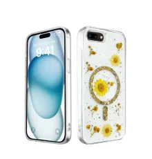 Apple iPhone 7 Plus Kılıf Daisy Simli Magsafe Kapak - Gold