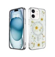Apple iPhone 12 Kılıf Daisy Simli Magsafe Kapak - Gümüş