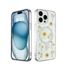 Apple iPhone 14 Pro Kılıf Daisy Simli Magsafe Kapak - Gümüş