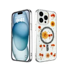 Apple iPhone 15 Pro Max Kılıf Daisy Simli Magsafe Kapak - Siyah