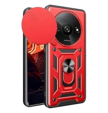 Xiaomi Redmi A3 4G Kılıf Pars Lens Yüzüklü Silikon - Kırmızı