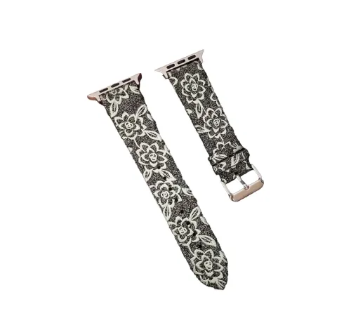 Apple Watch 38mm Creeper Desenli Kordon - Siyah
