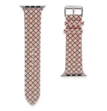 Apple Watch 38mm Karo Motif Kordon - Pembe