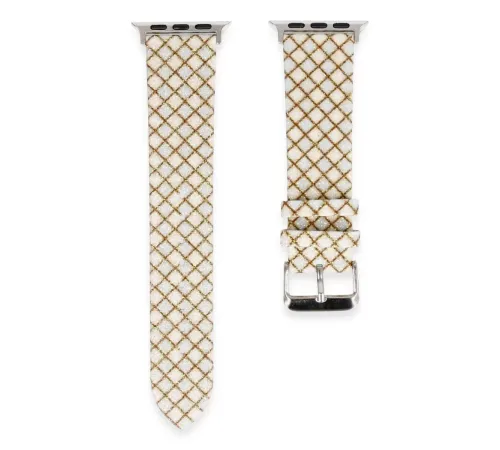 Apple Watch 38mm Karo Motif Kordon - Mavi