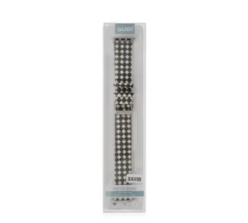 Apple Watch 42mm Karo Motif Kordon - Siyah