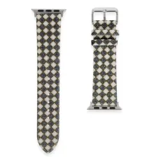Apple Watch 42mm Karo Motif Kordon - Siyah