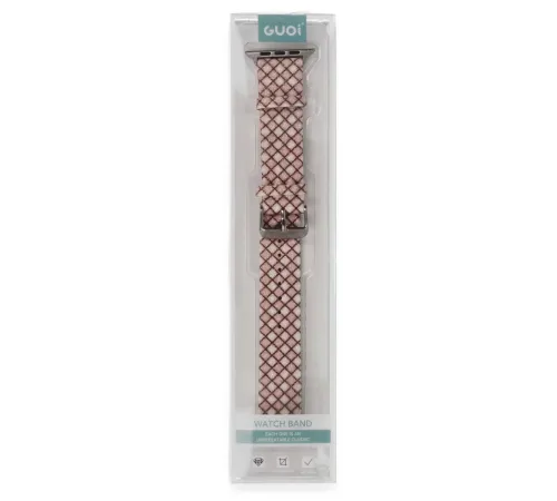 Apple Watch 42mm Karo Motif Kordon - Pembe