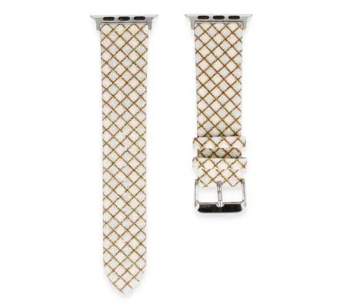 Apple Watch 42mm Karo Motif Kordon - Mavi