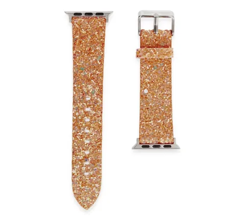 Apple Watch 38mm Starry Taşlı Kordon - Pudra