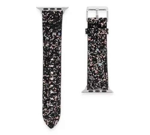 Apple Watch 38mm Starry Taşlı Kordon - Siyah