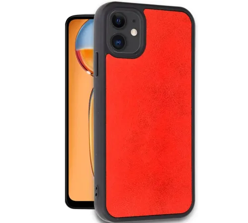 Apple iPhone 11 Kılıf Aras Deri Kapak - Kırmızı