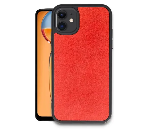 Apple iPhone 11 Kılıf Aras Deri Kapak - Kırmızı