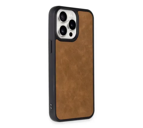Apple iPhone 14 Pro Max Kılıf Aras Deri Kapak - Taba