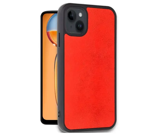 Apple iPhone 15 Kılıf Aras Deri Kapak - Kırmızı