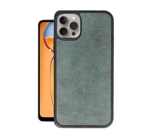 Apple iPhone 15 Pro Kılıf Aras Deri Kapak - Koyu Yeşil