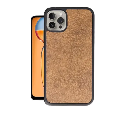 Apple iPhone 15 Pro Max Kılıf Aras Deri Kapak - Taba