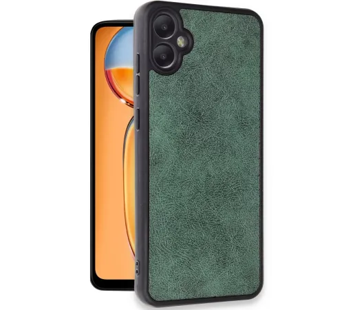 Samsung Galaxy A05 Kılıf Aras Deri Kapak - Koyu Yeşil