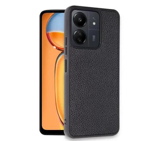 Xiaomi Redmi 13C Kılıf Aras Deri Kapak - Siyah