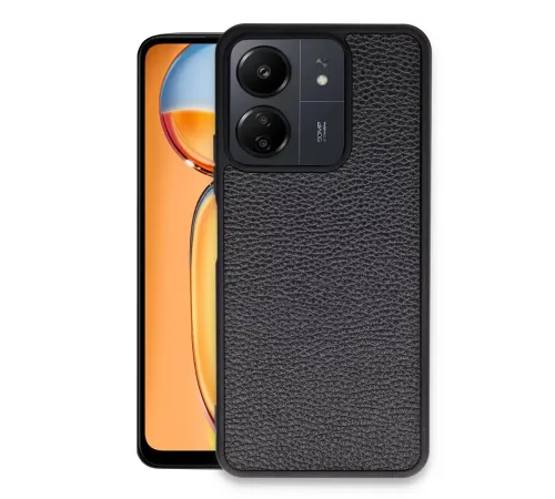 Xiaomi Redmi 13C Kılıf Aras Deri Kapak - Siyah