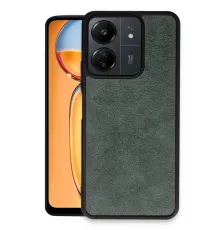 Xiaomi Redmi 13C Kılıf Aras Deri Kapak - Koyu Yeşil