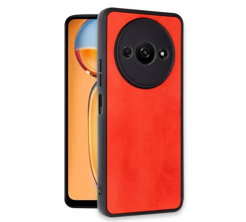 Xiaomi Redmi A3 4G Kılıf Aras Deri Kapak - Kırmızı