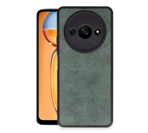 Xiaomi Redmi A3 4G Kılıf Aras Deri Kapak - Koyu Yeşil
