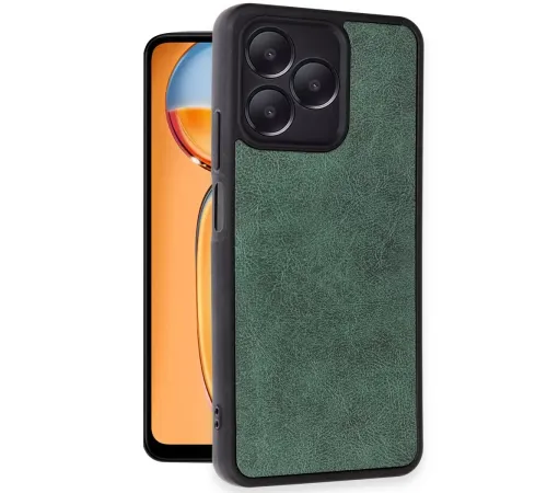 Realme Note 50 4G Kılıf Aras Deri Kapak - Koyu Yeşil