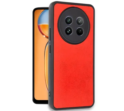 Realme 12 5G Kılıf Aras Deri Kapak - Kırmızı