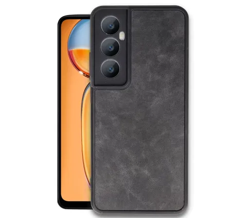 Realme C65 Kılıf Aras Deri Kapak - Siyah